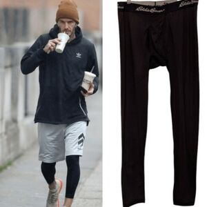 EDDIE BAUER Base Layer Tights Black Midweight Leggings Pants Long Underwear XL